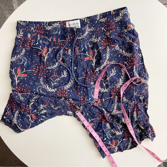 Scotch & Soda Men's Allover Floral Drawstring Short Size Large Blue NWOT - Picture 2 of 8